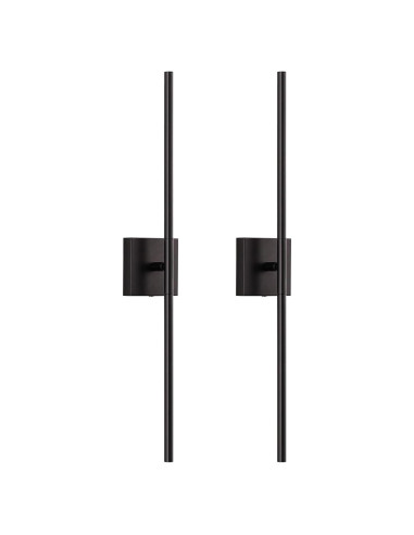 Apliques de Pared Inalámbricos KDG Set de 2 LED 80 cm Negro