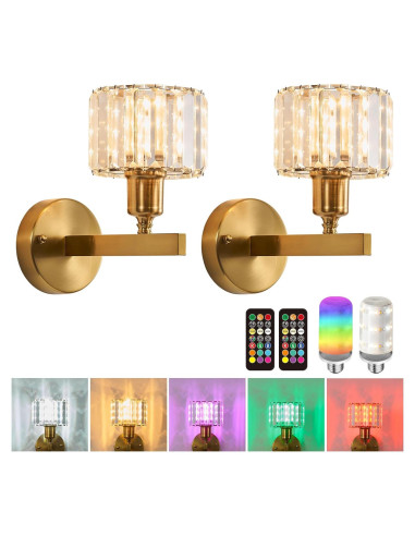 Apliques de Pared Inalámbricos BCGMYLN con Luz LED RGB 12 Colores
