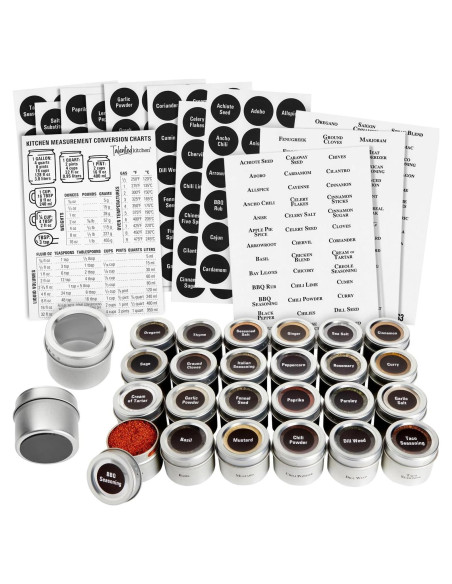 Tarros Magnéticos de Especias Cocina Talentosa 24 Piezas 85g Tarros Magnéticos de Especias Cocina Talentosa 24 Piezas 85g
