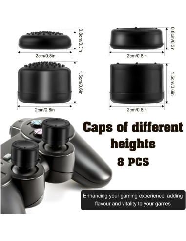 8 Tapas de Agarre para Pulgar PEUTIER para Joystick PS5/PS4