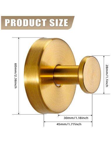 Ganchos de Ventosa Fenas para Ducha y Baño - 2 Piezas Oro