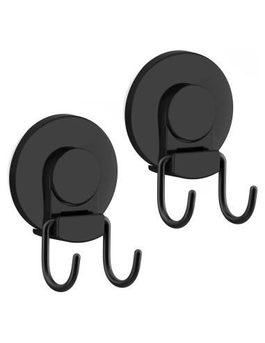 Ganchos de Succión VIS'V, 2 Pcs, Alta Resistencia, Negro