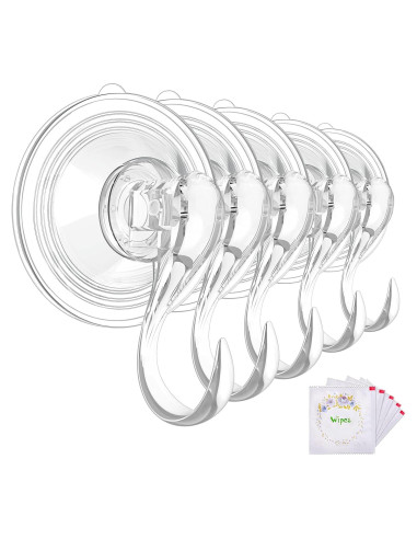 Ganchos de Ventosa Grandes VIS'V, 10 kg, 5 Pcs, Transparentes