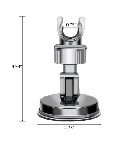 Soporte de Ducha Ajustable SEVICAT con Ventosa 11cm Plata