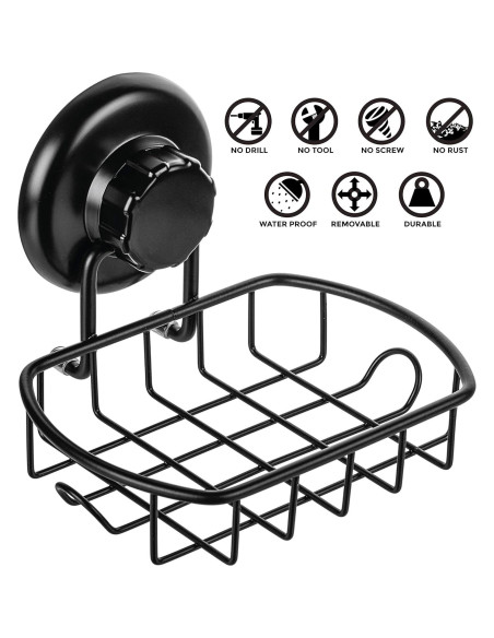 Soporte de Jabón HASKO Acero Inoxidable Negro 13.49x9.50cm Soporte de Jabón HASKO Acero Inoxidable Negro 13.49x9.50cm