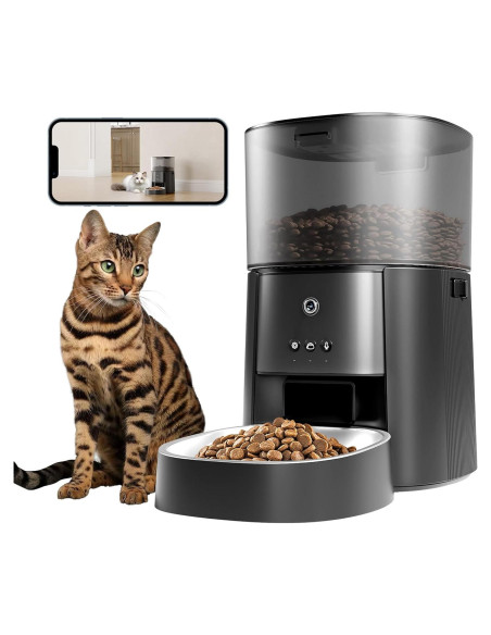 Comedero Automático para Gatos Qumiaopet con Cámara HD 1080P Comedero Automático para Gatos Qumiaopet con Cámara HD 1080P