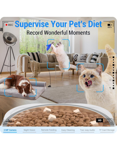 Comedero Automático para Gatos Frienhund con Cámara 2K y WiFi
