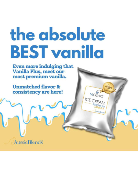 Mezcla de Helado Suave de Vainilla Premium AussieBlends 8 Unidades Mezcla de Helado Suave de Vainilla Premium AussieBlends 8 Unidades