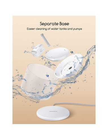 Fuente de Agua para Gatos Meowant 2.2L Inalámbrica Silenciosa