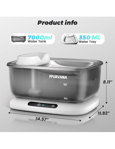 Fuente de Agua Inteligente FFURVANA 7L para Perros Grandes
