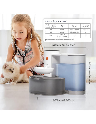 Fuente de Agua Inalámbrica para Mascotas Deyot 3.5L Sin Filtro