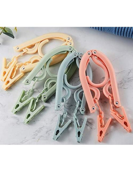 Perchas de Viaje Plegables YOUOWO 12 Pcs con Cuerda 5m Perchas de Viaje Plegables YOUOWO 12 Pcs con Cuerda 5m
