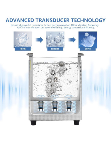 Limpiador Sónico KECOOLKE 2L Acero Inoxidable 60W Calentamiento