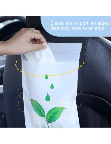 Bolsa de Basura Desechable para Auto Hipruict - 100 Pcs 15.14L