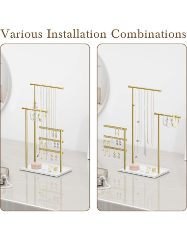 Soporte Organizador de Joyería Susswiff Dorado Ajustable 31.8-44.5 cm