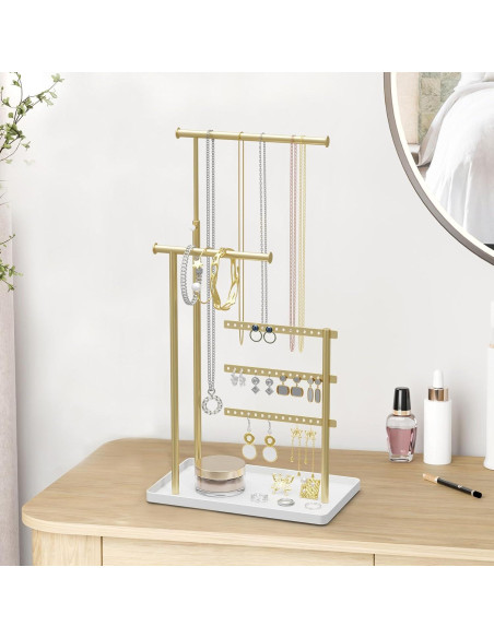 Soporte Organizador de Joyería Susswiff Dorado Ajustable 31.8-44.5 cm Soporte Organizador de Joyería Susswiff Dorado Ajustable 31.8-44.5 cm