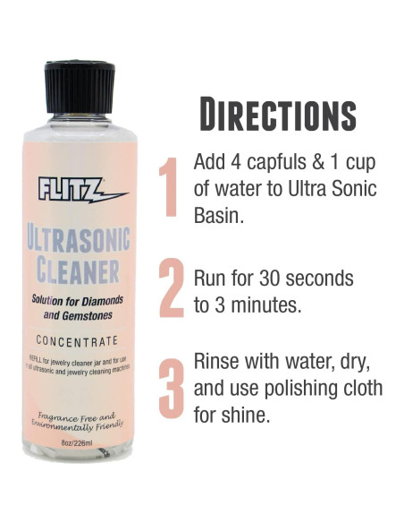 Limpiador Ultrasónico de Joyería Flitz 240ml - Oro y Plata Limpiador Ultrasónico de Joyería Flitz 240ml - Oro y Plata