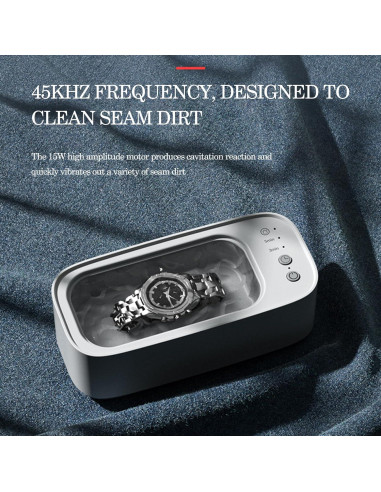 Limpiador Ultrasónico de Joyas Xiqiqi 600ml 3 Modos Gris