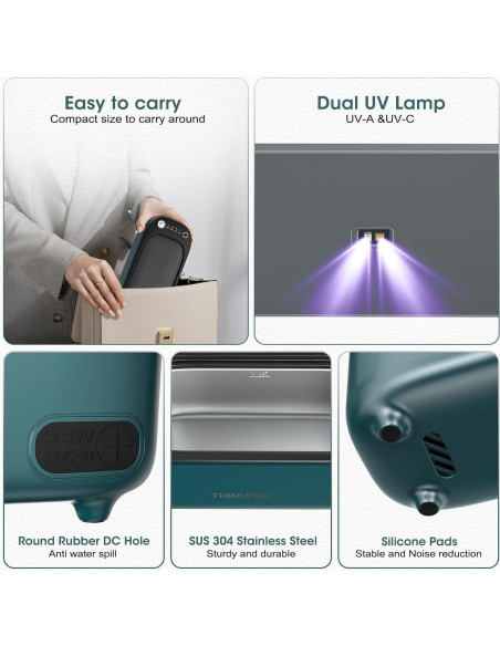 Limpiador Ultrasónico THINNFOK TF-U06 400ml con Luz UV Limpiador Ultrasónico THINNFOK TF-U06 400ml con Luz UV