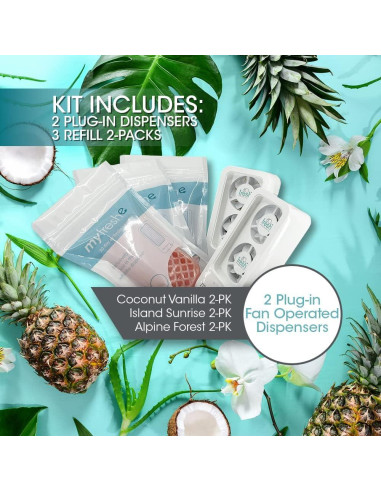 Ambientador Enchufable myfreshe Kit Inicial 2 Dispensadores 6 Fragancias