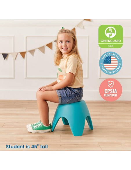 Conjunto de 4 Taburetes ECR4Kids Turquesa para Niños Conjunto de 4 Taburetes ECR4Kids Turquesa para Niños