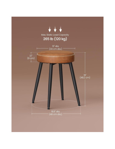 Juego de 4 Sillas de Comedor VASAGLE EKHO, Cuero Sintético, 48 cm