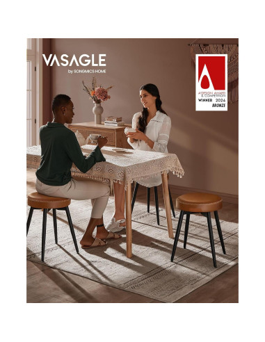 Juego de 4 Sillas de Comedor VASAGLE EKHO, Cuero Sintético, 48 cm