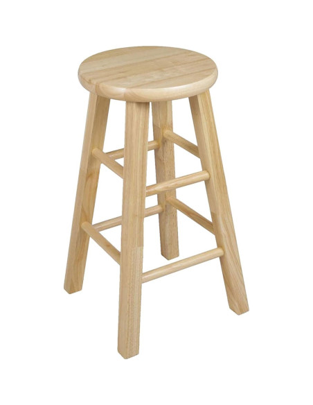 Juego de 4 Taburetes de Cocina PJ Wood 61 cm Natural Juego de 4 Taburetes de Cocina PJ Wood 61 cm Natural