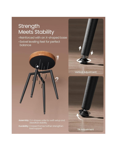 Juego de 4 Sillas de Comedor VASAGLE EKHO, Cuero Sintético, 48 cm
