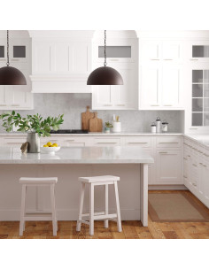 Taburete de cocina Amazon Basics blanco madera maciza 61 cm - Juego de 2 2