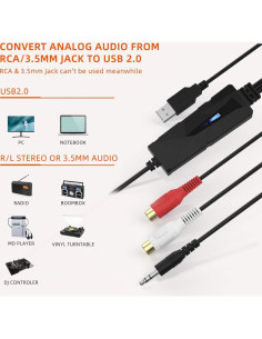 DriverGenius AV202-B Capturador de Audio USB-C Digital MP3 2