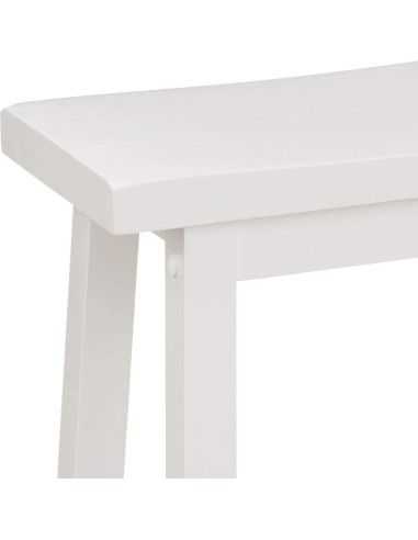 Taburete de cocina Amazon Basics blanco madera maciza 61 cm - Juego de 2