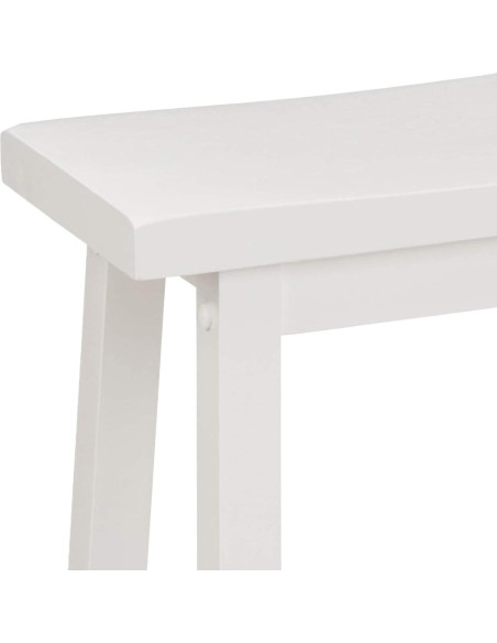Taburete de cocina Amazon Basics blanco madera maciza 61 cm - Juego de 2 Taburete de cocina Amazon Basics blanco madera maciza 61 cm - Juego de 2