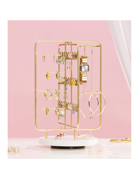 Soporte de Joyería Homde Oro Rotatorio para Tocador 38 cm Soporte de Joyería Homde Oro Rotatorio para Tocador 38 cm