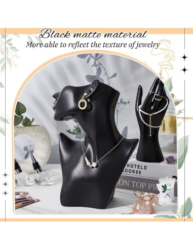 Conjunto de Exhibición de Joyería Kigley 3 Piezas Negro