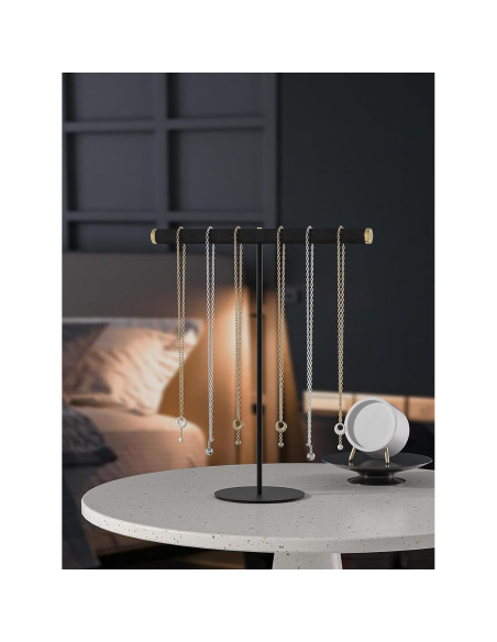 Soporte para Collares T-Bar Pangkeep Negro Organizador Joyería Soporte para Collares T-Bar Pangkeep Negro Organizador Joyería