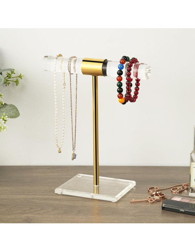 Soporte de Joyería SHUNKAIZS Acrílico y Acero Inoxidable 27.43 cm
