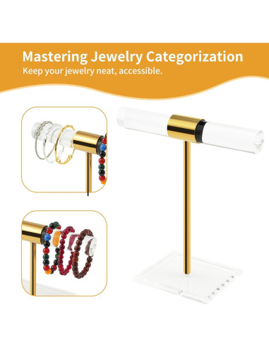 Soporte de Joyería SHUNKAIZS Acrílico y Acero Inoxidable 27.43 cm