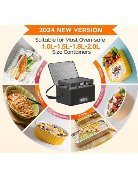 Horno Portátil Eléctrico ROTTOGOON 12V 24V 110V 240V Calentador de Comida Horno Portátil Eléctrico ROTTOGOON 12V 24V 110V 240V Calentador de Comida