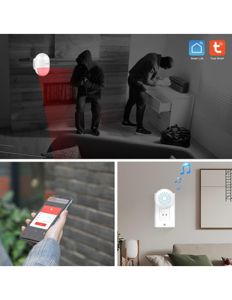 Detector de Movimiento Inalámbrico SINGCALL WiFi 2.4G Seguridad Detector de Movimiento Inalámbrico SINGCALL WiFi 2.4G Seguridad