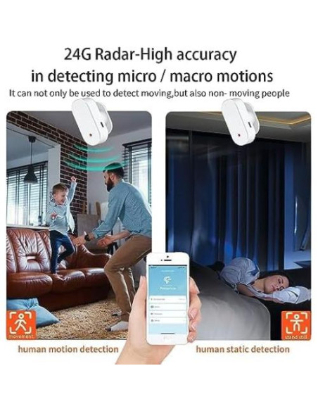Sensor de Movimiento PIR WiFi Haozee ZG-24G, 9.75m, USB Sensor de Movimiento PIR WiFi Haozee ZG-24G, 9.75m, USB