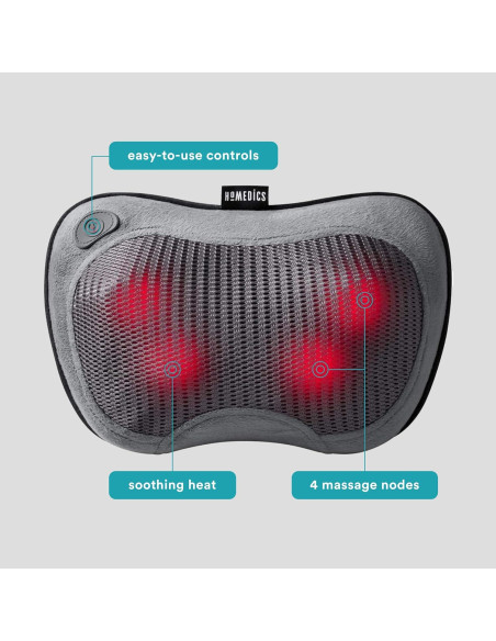 Almohada de Masaje Shiatsu Inalámbrica HoMedics con Calor Almohada de Masaje Shiatsu Inalámbrica HoMedics con Calor