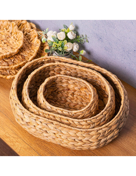 Juego de 3 Cestas de Almacenamiento KOLWOVEN de Mimbre Juego de 3 Cestas de Almacenamiento KOLWOVEN de Mimbre
