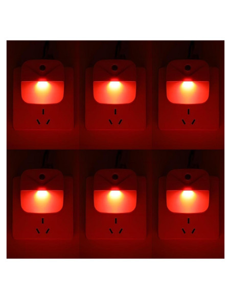 Luz Nocturna Enchufada KINUR LED Roja con Sensor Automático Luz Nocturna Enchufada KINUR LED Roja con Sensor Automático