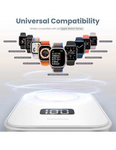 Cargador Portátil Inalámbrico Apple Watch 2500mAh Blanco