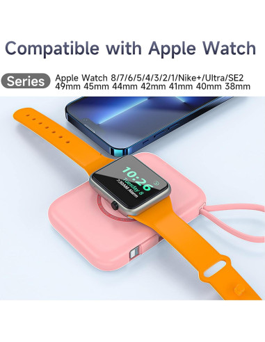 Cargador Portátil Magnético HUOTO 5000mAh para iPhone y Apple Watch