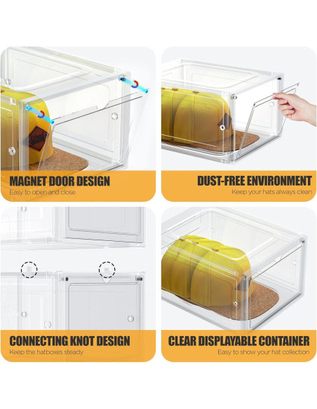 Caja Organizadora de Sombreros SCAVATA, Apilable, 2 Unidades Caja Organizadora de Sombreros SCAVATA, Apilable, 2 Unidades