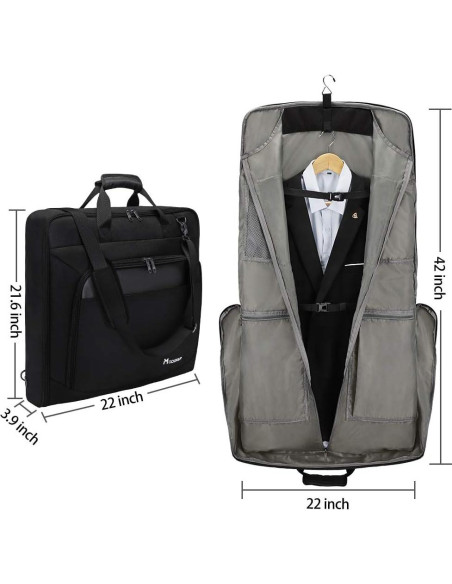 Bolsa de Traje Modoker Negra con Correa de Hombro 106.68x55.88cm Bolsa de Traje Modoker Negra con Correa de Hombro 106.68x55.88cm