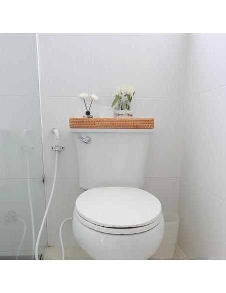 Bandeja de baño DECRAFTS de ratán natural 41.5x15.5x5 cm Bandeja de baño DECRAFTS de ratán natural 41.5x15.5x5 cm