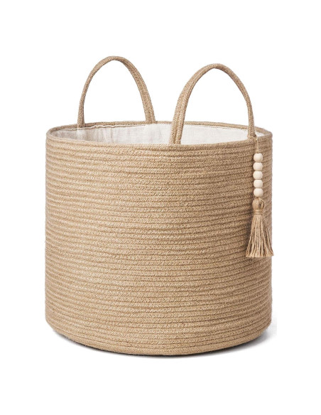 Cesta de Almacenamiento Tejida Mkono Yute 40.6x35.1cm Decorativa Cesta de Almacenamiento Tejida Mkono Yute 40.6x35.1cm Decorativa